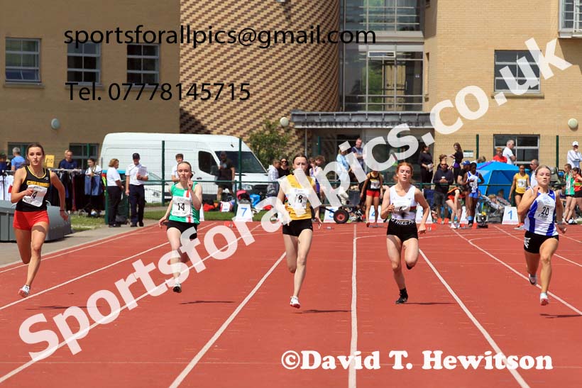 Womens Under-17s and Girls Under-15s 100 metres, 2022 Northern Inter Counties U17s and U15s Track and Field, York, Thursday, June 2nd. Photo: David T. Hewitson/Sports for All Pics